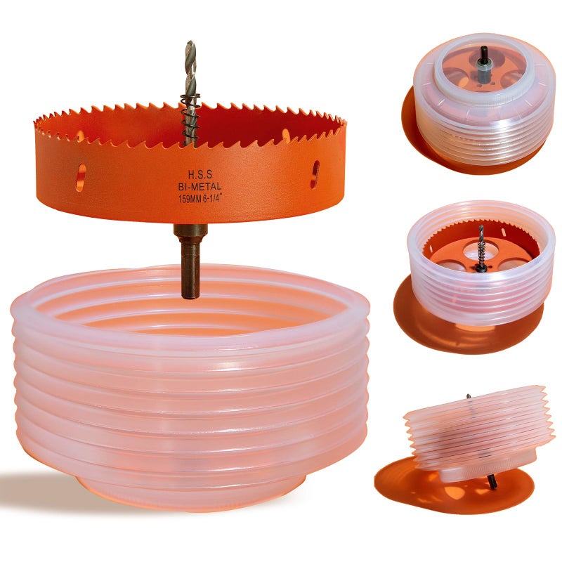 VIKITON 6.25 Hole Saw for Recessed Lights Can Lights  6-1/4 Inch Hole Cutter with Dust Bowl Catcher for Led Recessed Lighting 6 Inch and Wood Metal Drywall  Bi-Metal Construction - Image 1